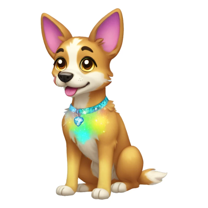 Colorful Sparkle-dog-fursona full body sticker