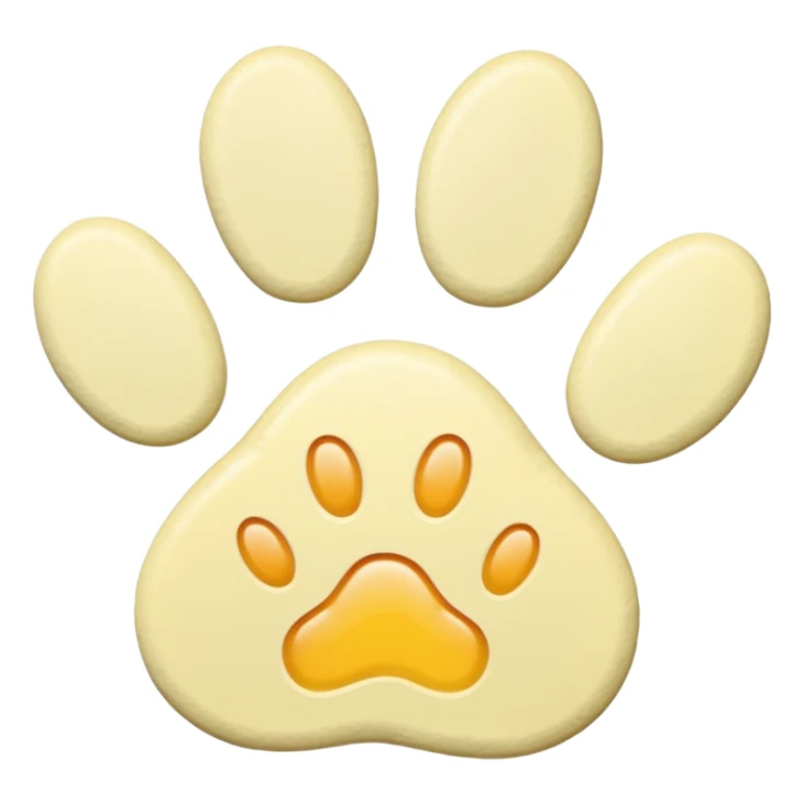a pale pastel yellow pawprint sticker