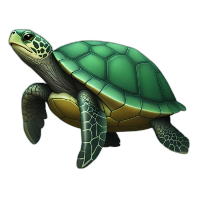 green turtle in black hoodie sticker