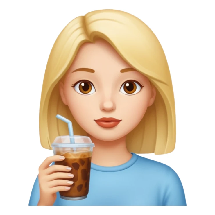 Girl sipping an iced coffee sticker