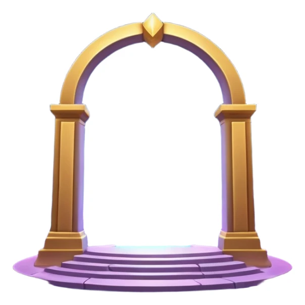 universe gate object icon, gigantic cosmic portal doorway, swirling galaxy energy inside, glowing starry aura, mystical space runes, fantasy sci-fi style, 3D cartoon, mobile game icon style, centered, clean background, no text, no watermark sticker