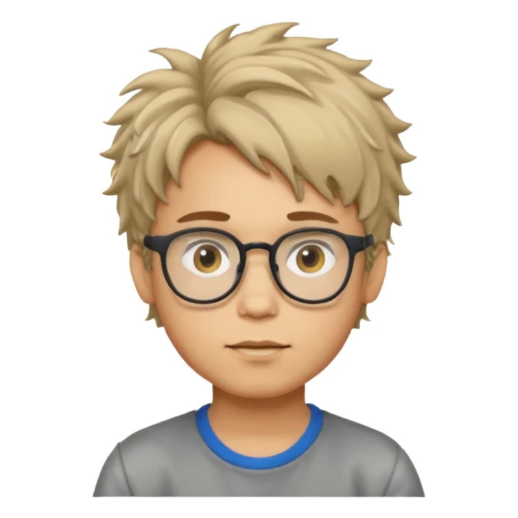 boy with hair style glasses on head  sticker