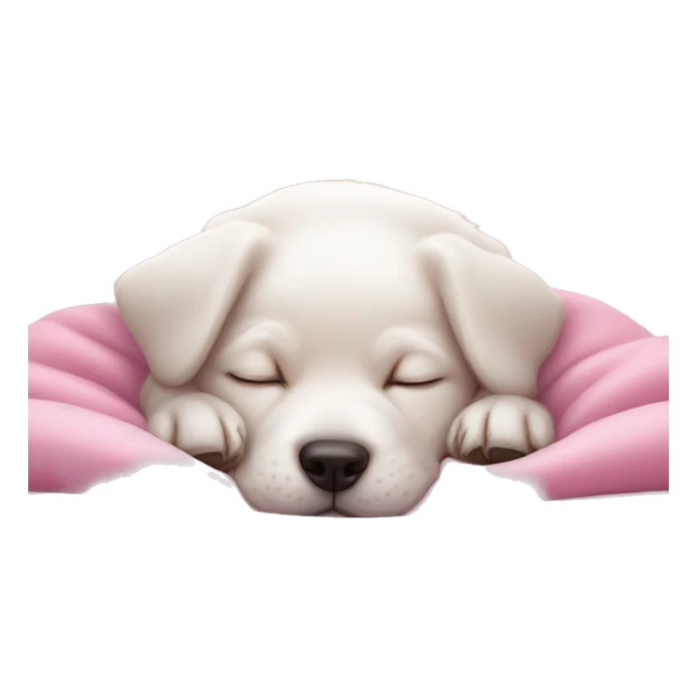 White puppy's sleeping in pink light bed sticker