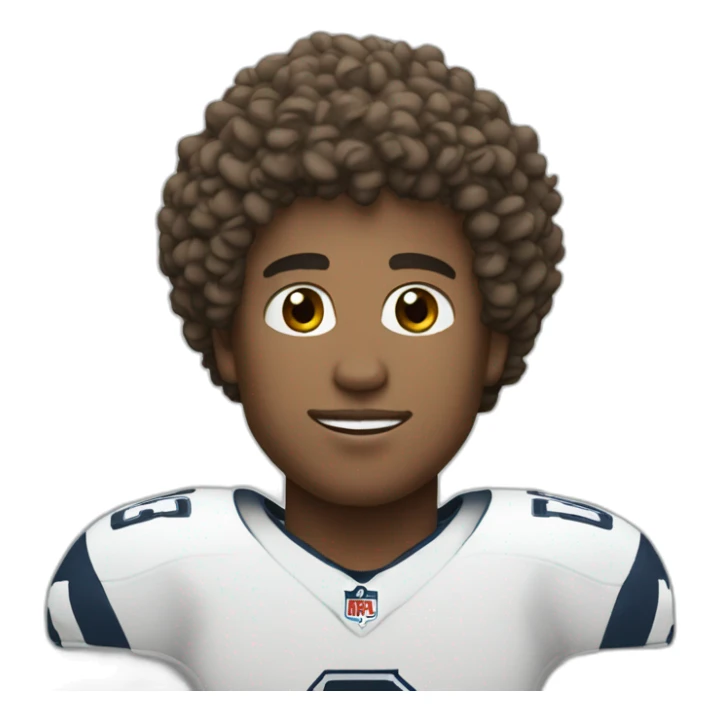 White Quarterback with curly hair and wearing number 25 sticker