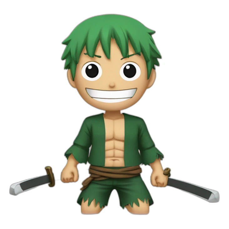 Zoro qui fait un câlin à luffy sticker