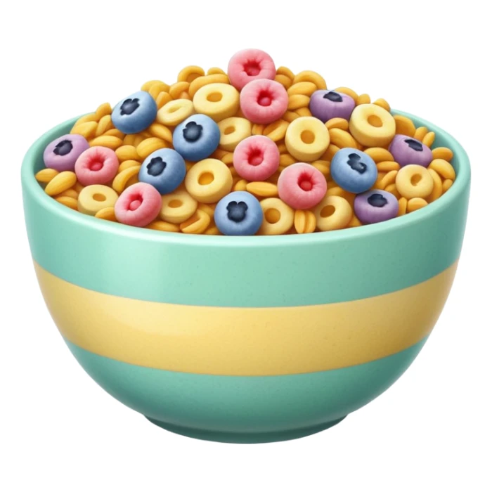 an aesthetic bowl of pastel cereals sticker