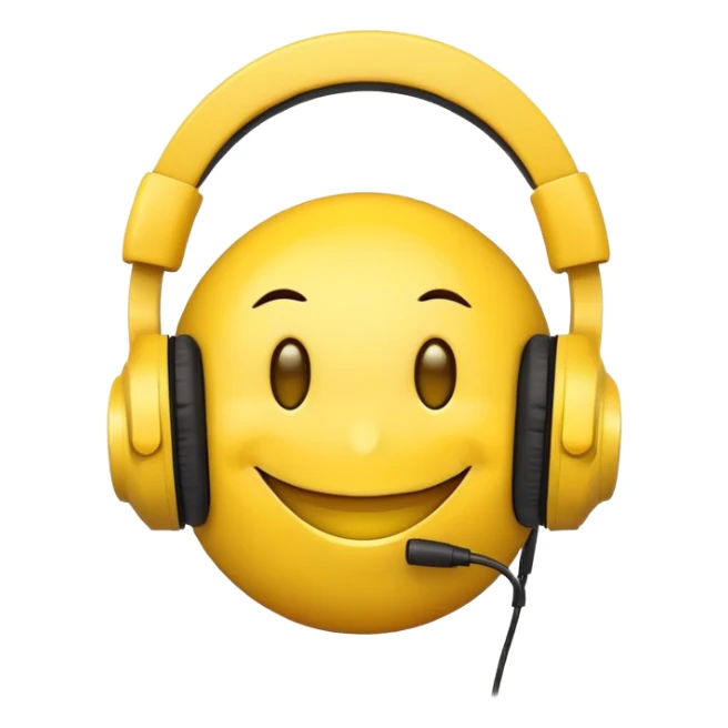Happy pixel yellow smiley face in headphones sticker