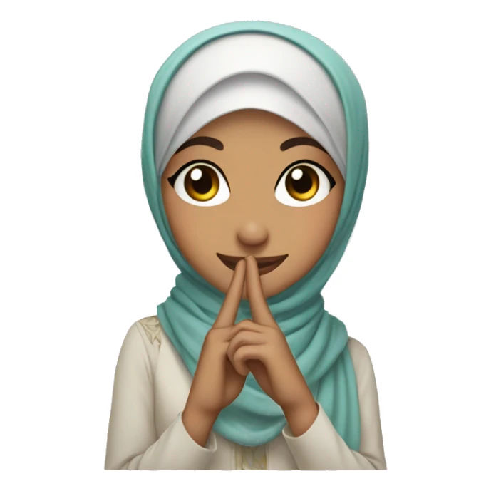 hijabi girl wink and pose the peace sign sticker