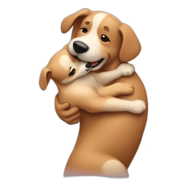 Dog giving person a hug sticker