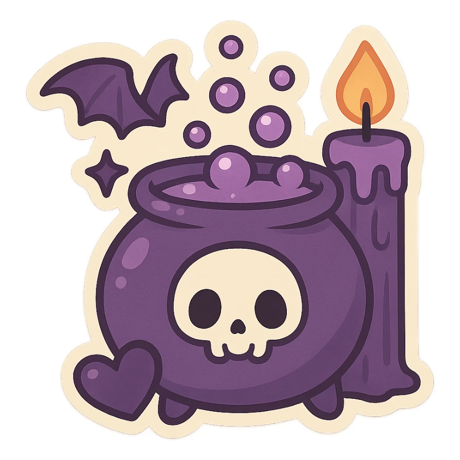 Purple goth object sticker