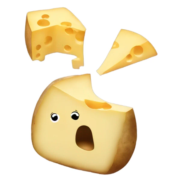 Potato kissing a piece of cheese sticker