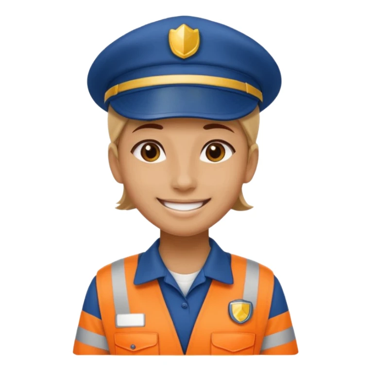 create a realistic emoji of a logistic worker resting on a parking spot sticker