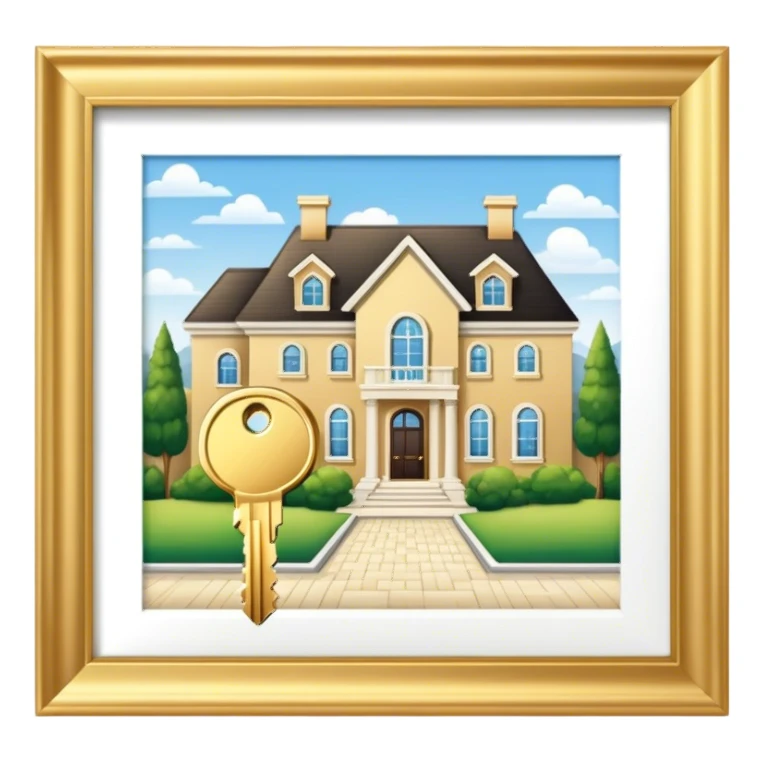 Gold keys with luxury house behind  sticker