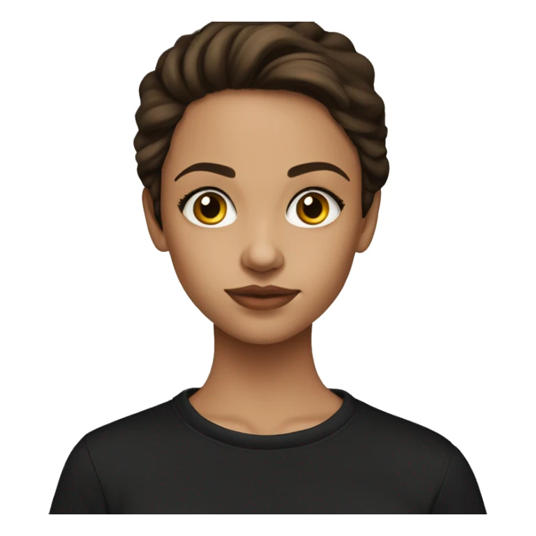 brunette girl hazel eyes black sweatshirt sticker