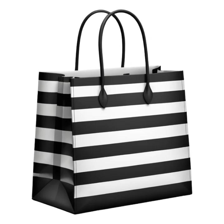 Black and white striped that saysSephora shopping bag sticker