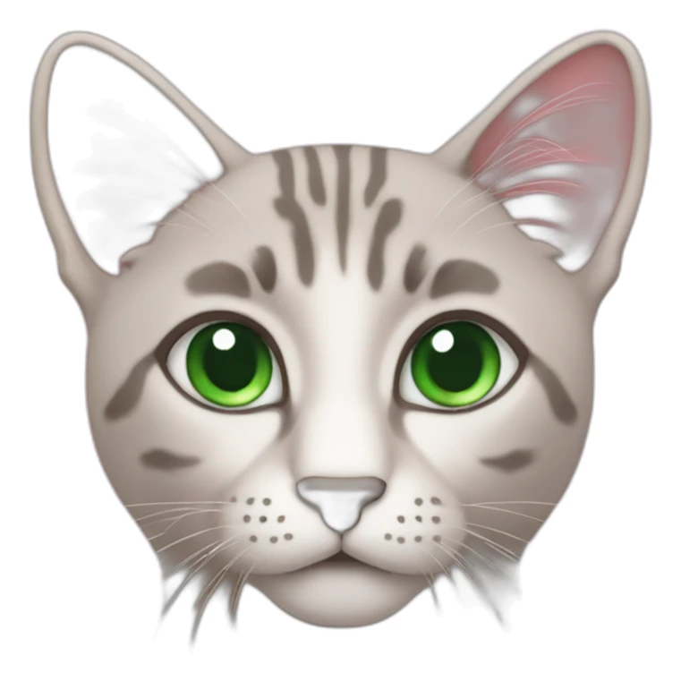 Pink cay with green eyes sticker