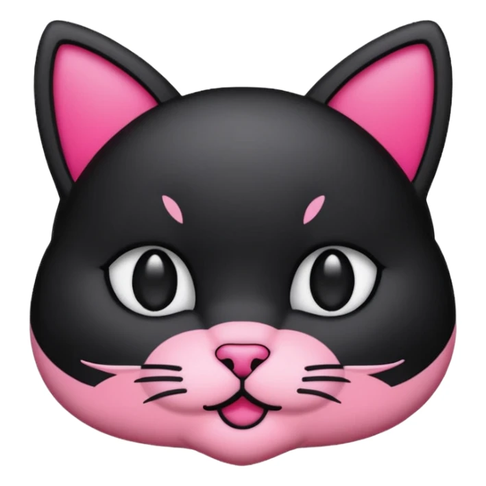 BLACKPINK-inspired black and pink cat face emoji sticker