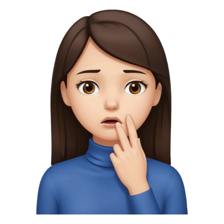 Brunette girl with hand on throat sticker