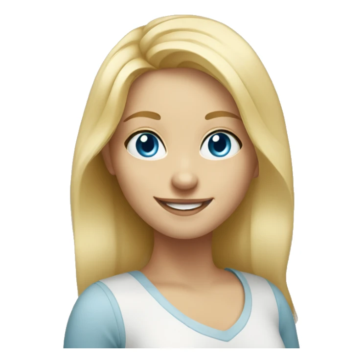 blonde girl smiling portrait blue eyes sticker