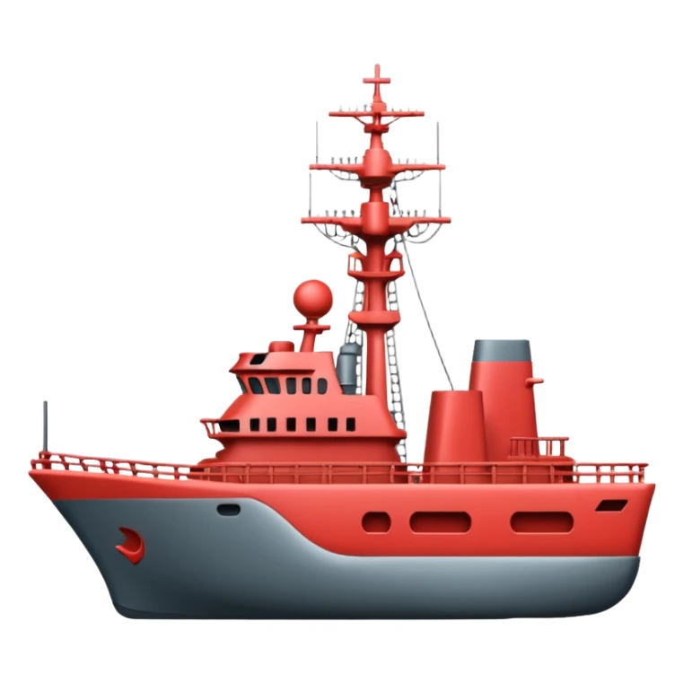 2D Emoji of an frigate sticker