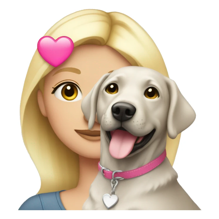 Blonde girl with pink heart and silver lab sticker
