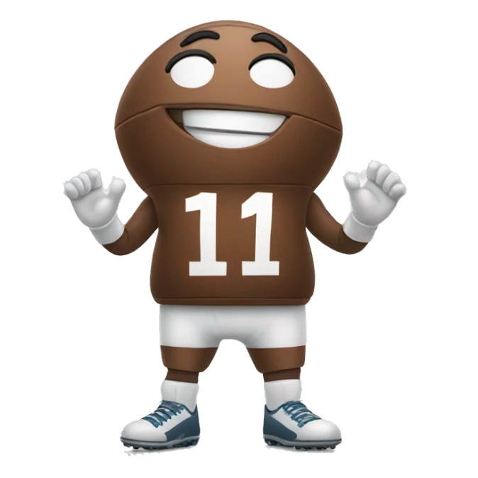 smiling football with hands and legs sticker