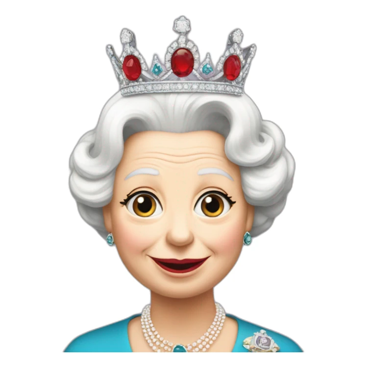 Queen Elizabeth II eating a swan upside down face sticker
