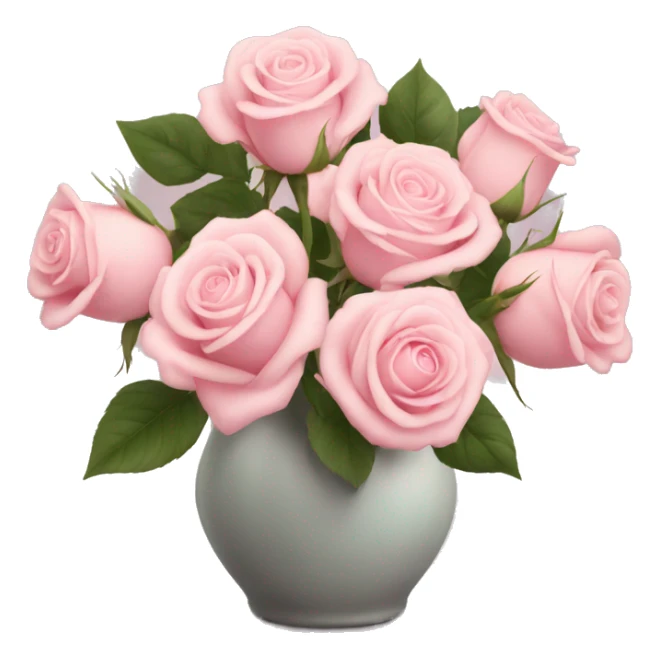 Pale pink roses in vase sticker