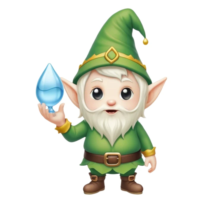 Scary little elf gnome holding a water balloon  sticker