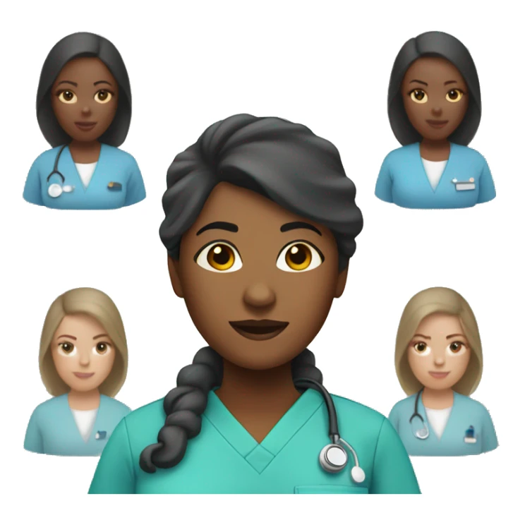 Black woman in scrubs sticker