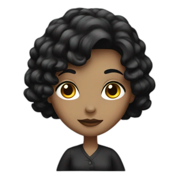 a white women with black hair, comics style sticker