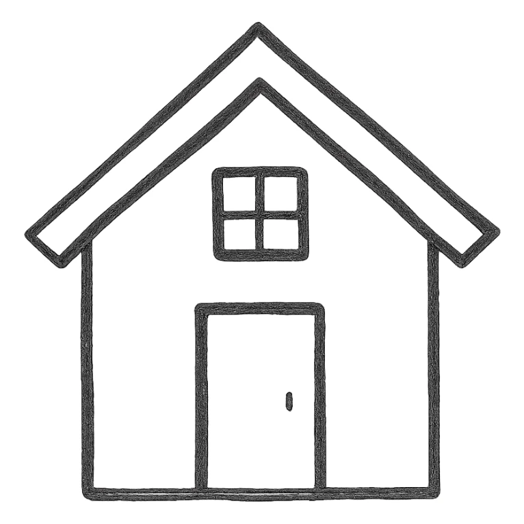 house, hand drawn icon with no fill sticker