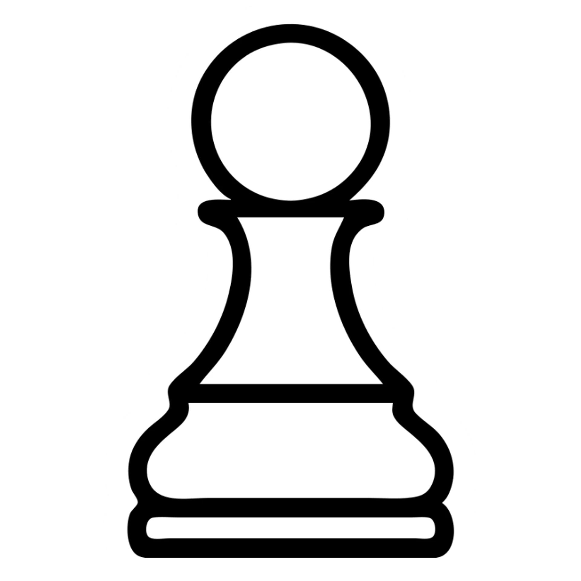 single chess pawn, outlined, no text sticker