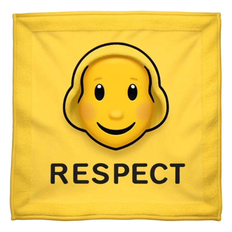 A Yellow Towel with the words “Hustle Loyalty respect” sticker