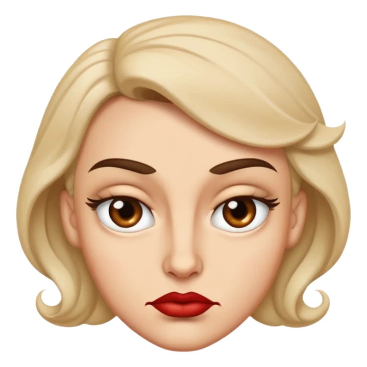 A spiteful face looks tight and sharp—eyebrows slightly lowered, lips curled in a smirk or pressed in a smug line, with eyes that or narrow with defiance or satisfaction sticker