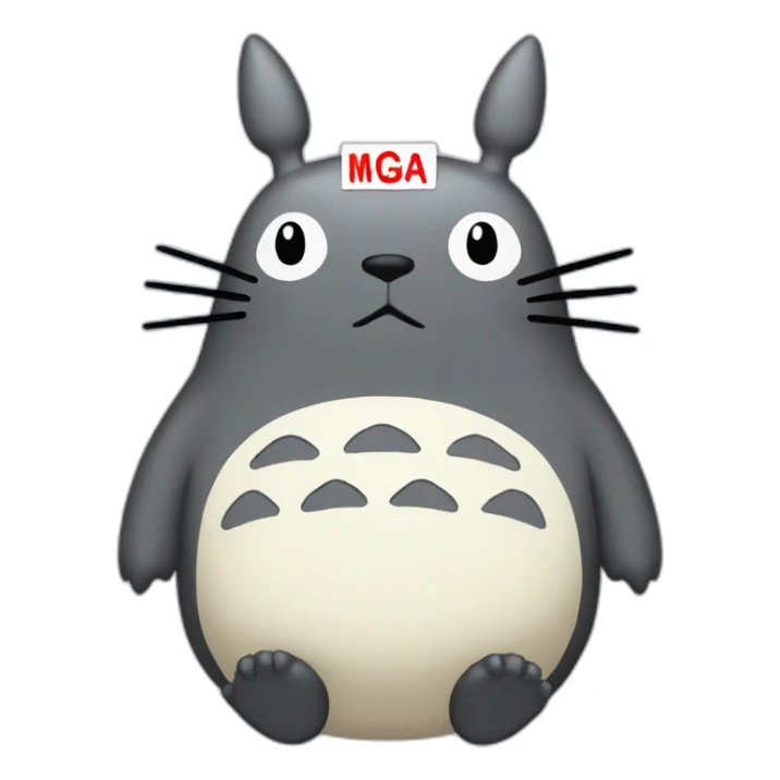 Totoro holding sign with capital letters  maga on it sticker