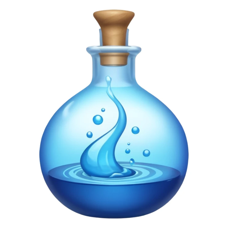 FANTASY MAGIC MANA BLUE POTION TILTED TO THE LEFT IN A CIRCLE BOTTLE sticker