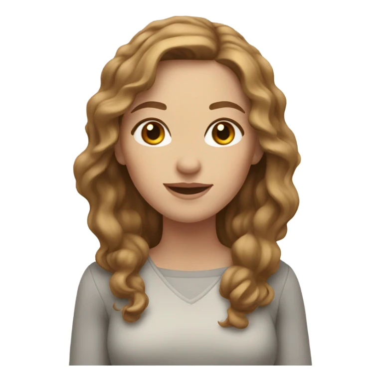 White Woman with wavy light brown hair and brown eyes sticker