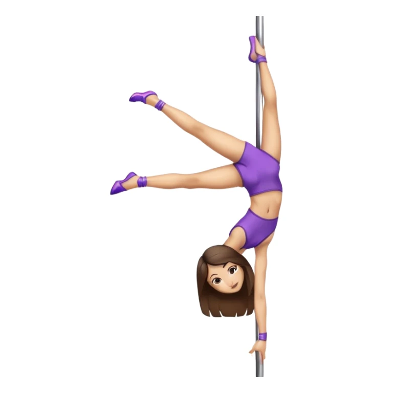 Fille brune à la peau clair qui fait de la pôle dance sticker