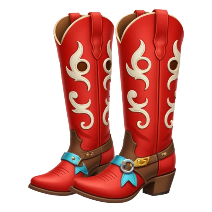 red and brown cowgirl boots sticker