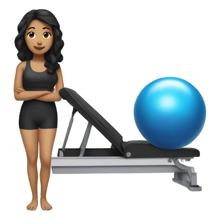 Pilates girl, black hair  sticker