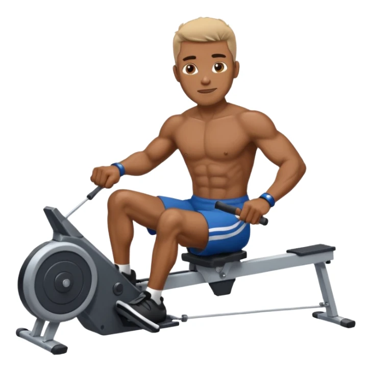 african american male on rowing machine sticker