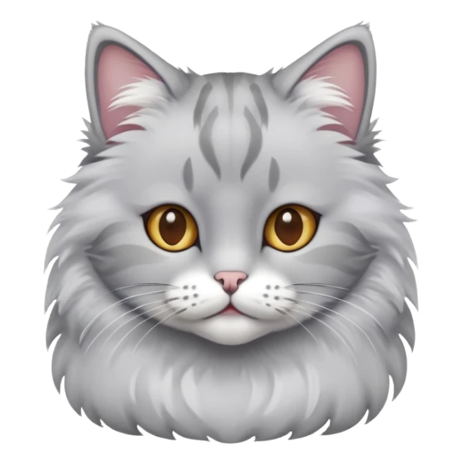 A cat with gray upper body and white bottom with white paws sticker