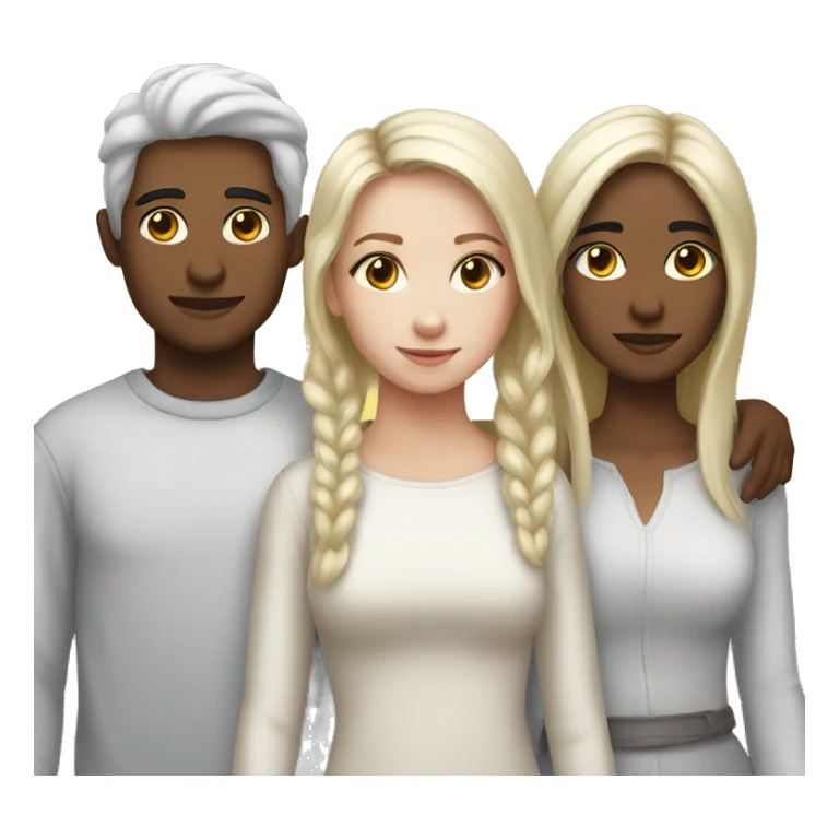 2 sisters and 1 brother white skin sticker