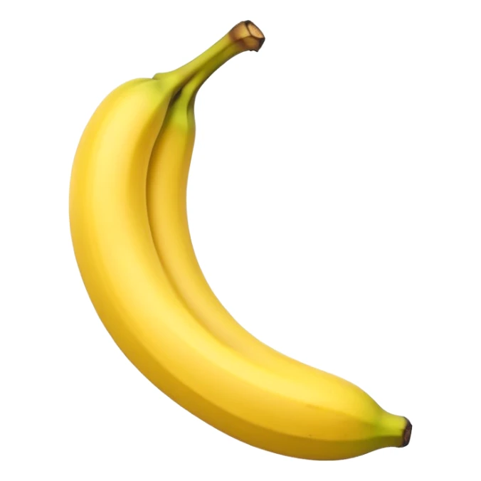 Make a banana emoji exactly like the reference image, in iOS emoji style. sticker
