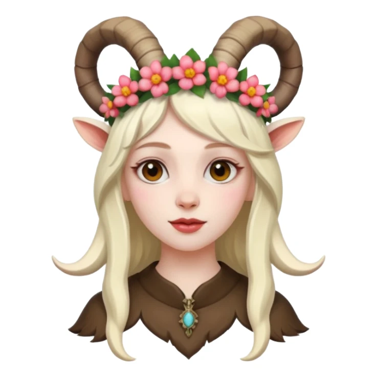 woman with goat horn sticker