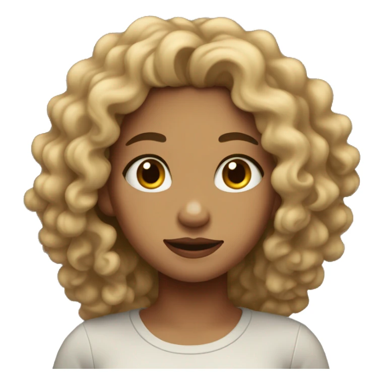 light skin girl with curly hair shrugging  sticker