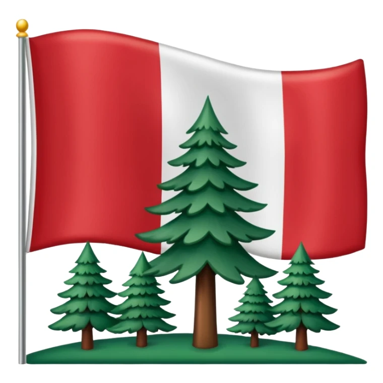 New England flag with a red backgournd white canton and a pine sticker