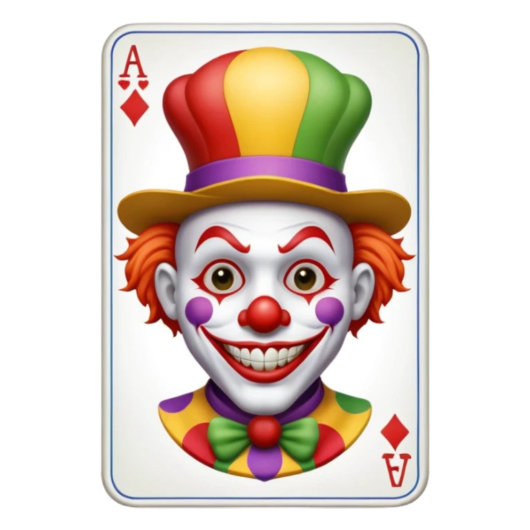 poker card with a funny jolly joker inside the card sticker