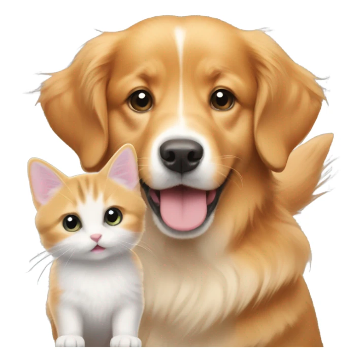 Golden retriever grey corgi and irange baby kitten sticker